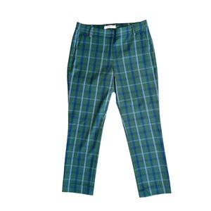 TORY SPORT Women’s Yarn-Dyed Twill Golf Pants Mineral Green Pitch Plaid